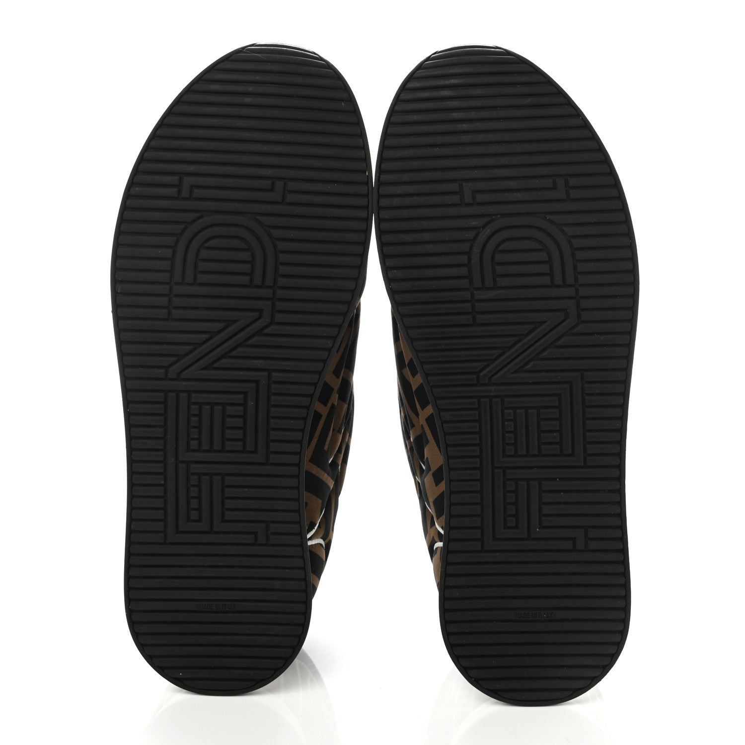 Fendi Stretch Fabric FFreedom Sneakers 36 Tobacco Black White 5 of 9