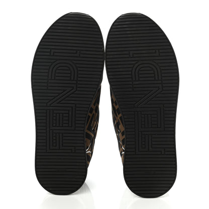 Fendi Stretch Fabric FFreedom Sneakers 36 Tobacco Black White 5 of 9
