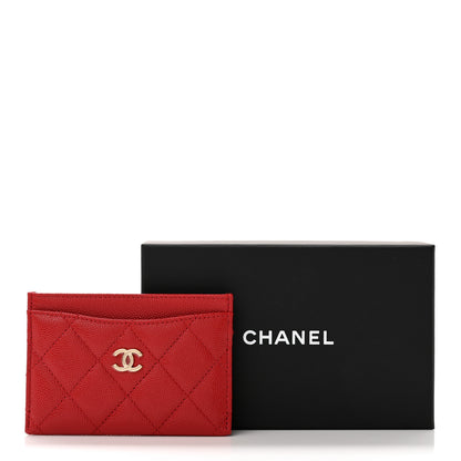 Chanel Caviar Quilted Card Holder Red 10 of 10