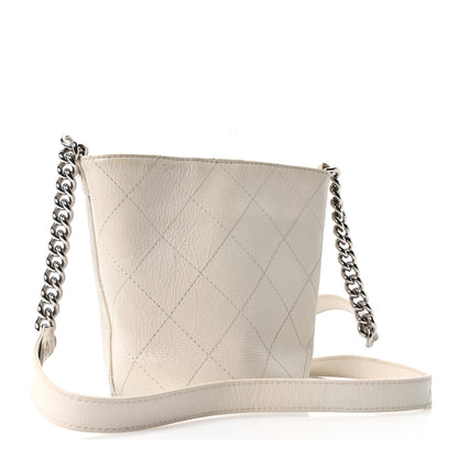 Chanel Crumpled Calfskin Bucket Bag White 3 of 10