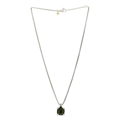 David Yurman Sterling Silver Diamond Green Orchid 11mm Chatelaine Pendant Necklace 3 of 6