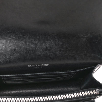 Saint Laurent Calfskin Monogram Sunset Chain Wallet Black 4 of 4