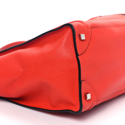 Celine Drummed Calfskin Mini Luggage Coquelicot 8 of 14