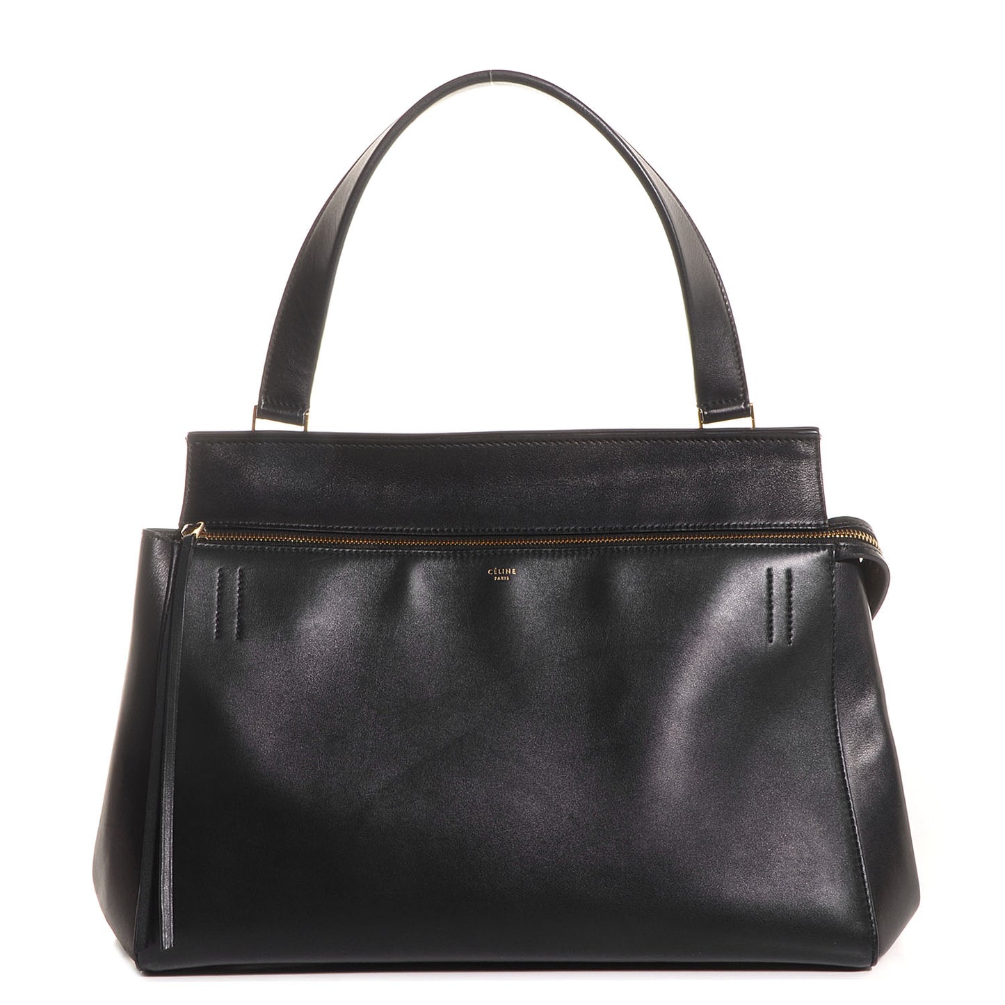 Smooth Calfskin Large Edge Shoulder Bag Black
