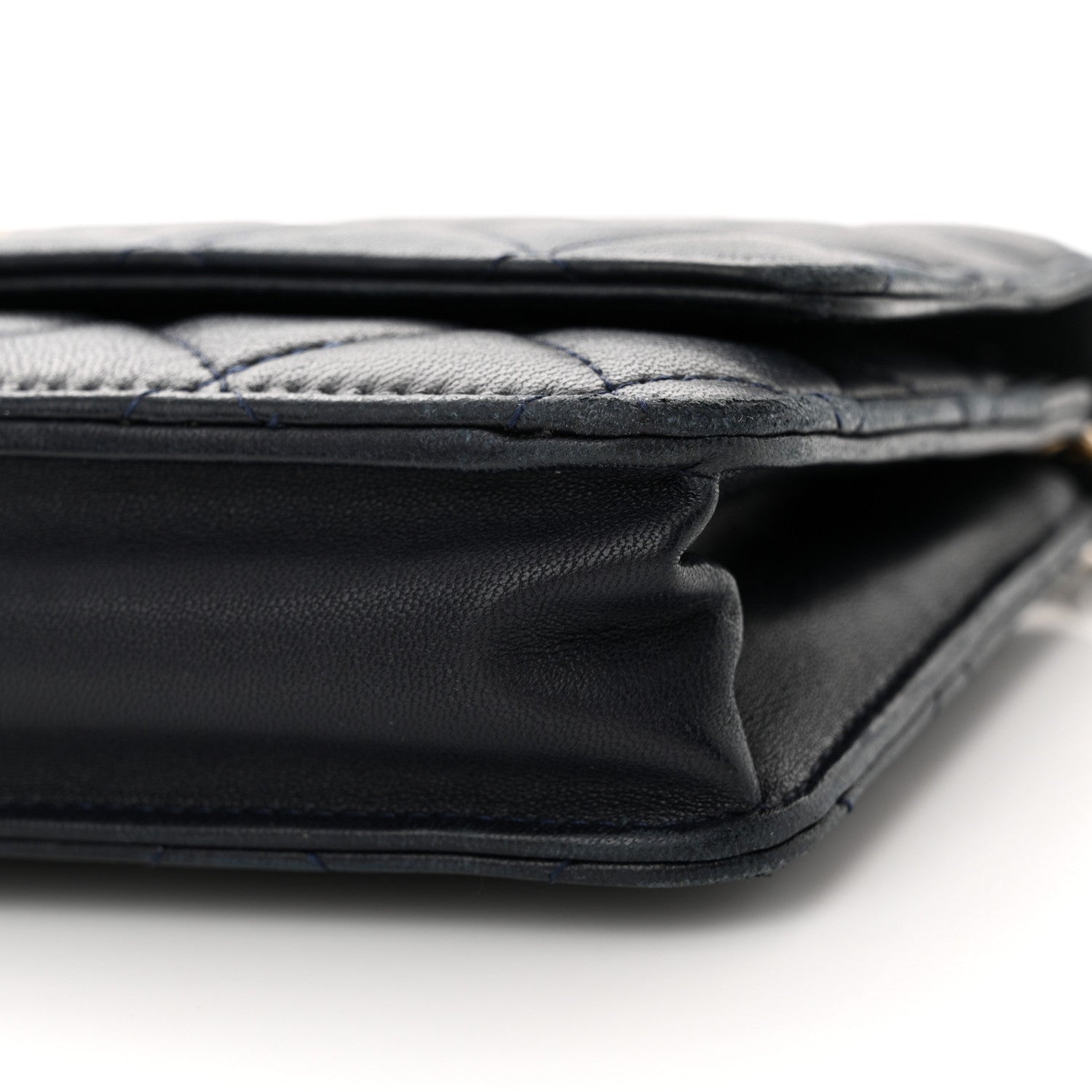 Chanel Lambskin Quilted Wallet On Chain WOC Navy Blue 12 of 18