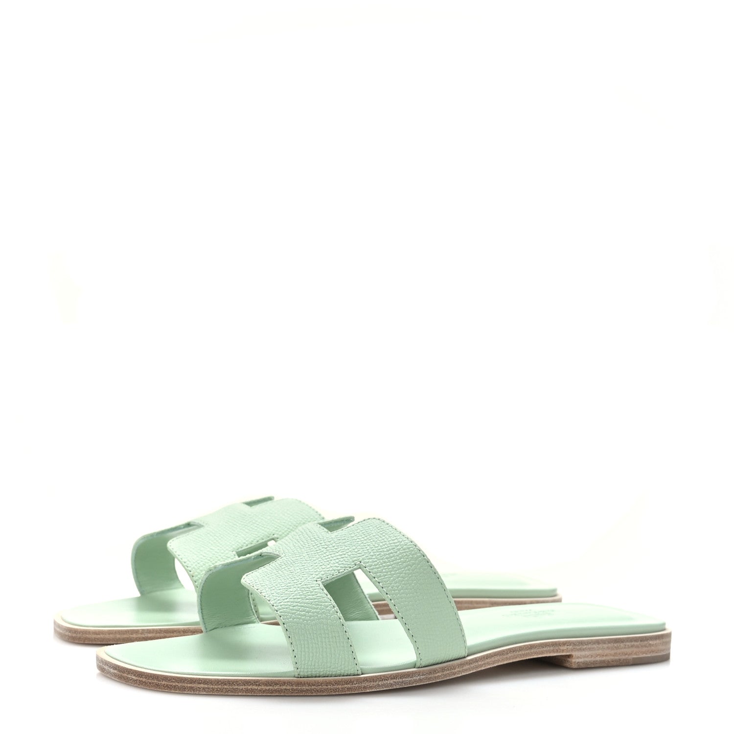 Hermes Epsom Oran Sandals 38 Vert Jade 3 of 9