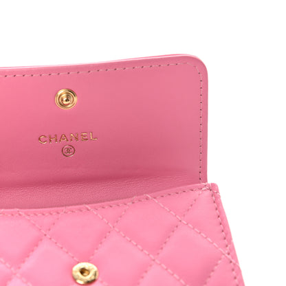 Chanel Lambskin Quilted Boy Card Holder Wallet Pink 6 of 15