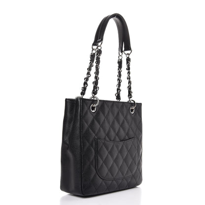 Chanel Caviar Quilted Petit Shopping Tote PST Black 3 of 7