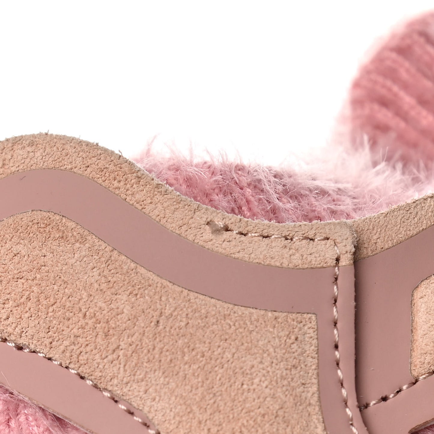 Suede Calfskin Stretch Fabric CC Sneakers 40.5 Pink