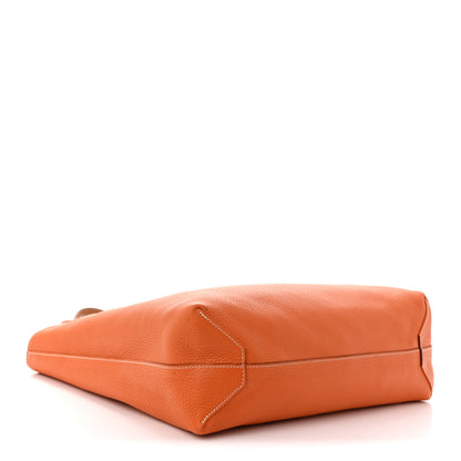 Hermes Taurillon Clemence Double Sens 45 Reversible Tote Orange Gold 7 of 22