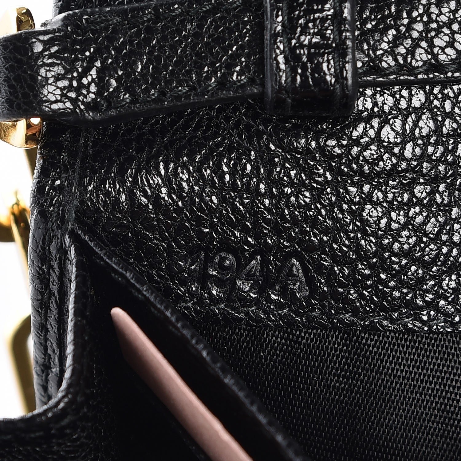 Miu Miu Goatskin Madras Wallet On Chain Black 7 of 7