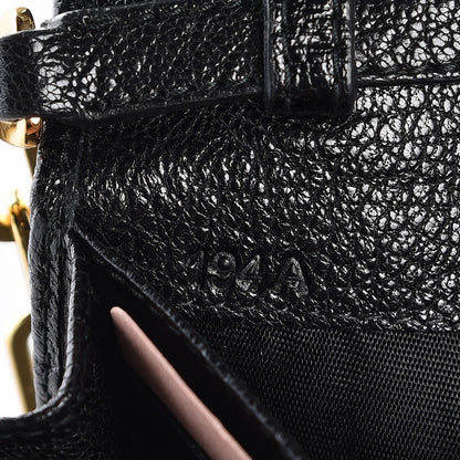 Miu Miu Goatskin Madras Wallet On Chain Black 7 of 7