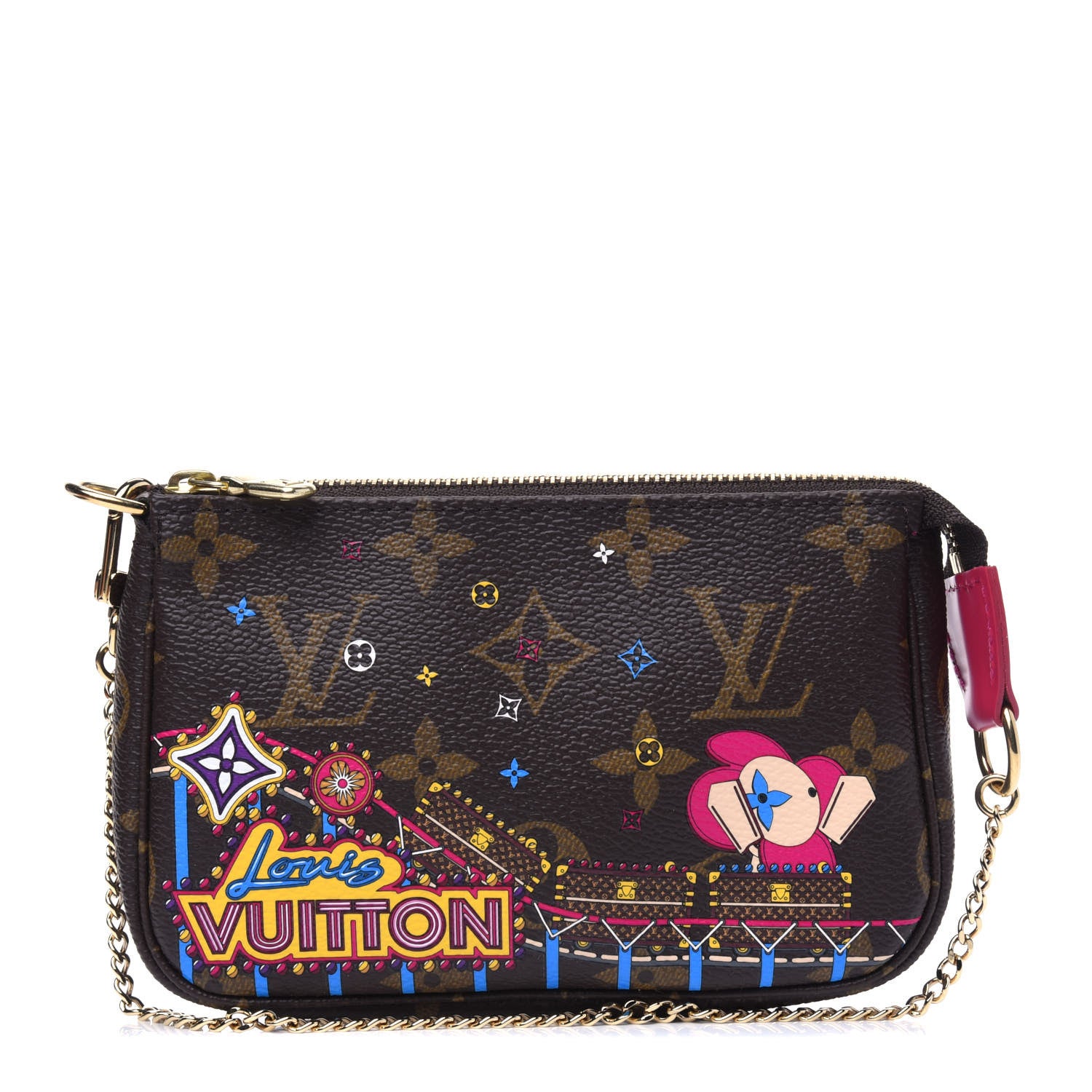 Louis Vuitton Monogram 2020 Christmas Animation Roller Coaster Mini Pochette Accessories Pivoine 1 of 4