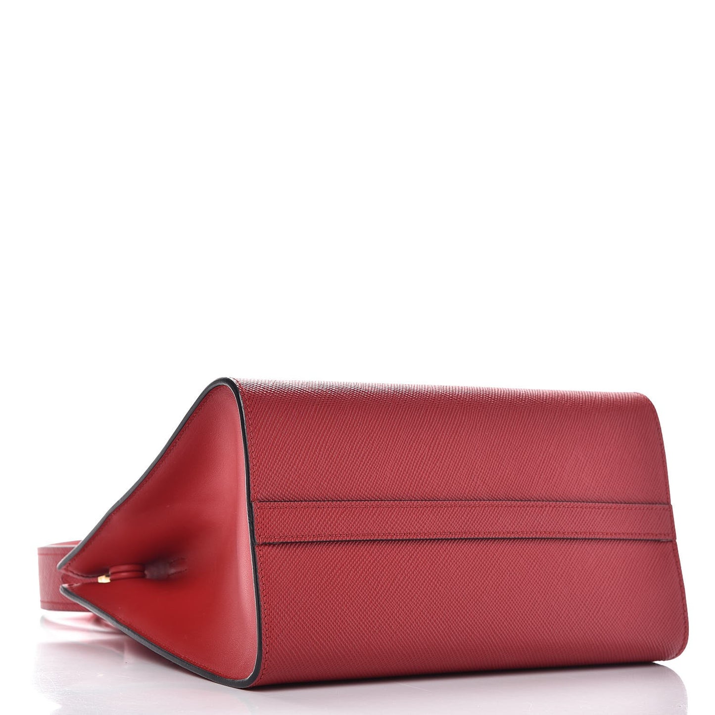 Saffiano Cuir Calfskin Small Monochrome Top Handle Tote Fuoco