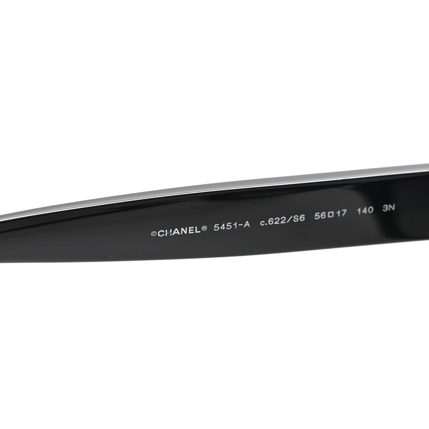Acetate Sequin Round Sunglasses 5451-A Black