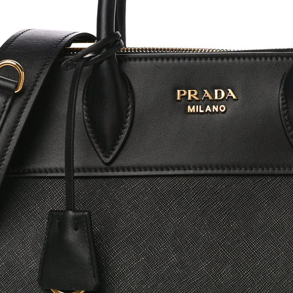 Prada Saffiano City Calfskin Small Paradigme Bag Black 7 of 9