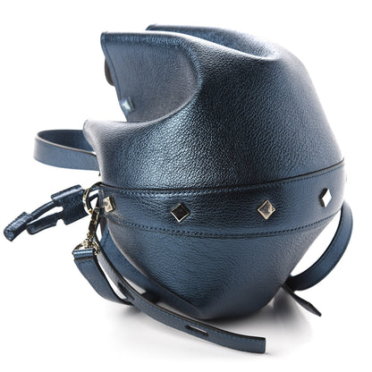 MCM Metallic Goatskin Candy Drawstring Bucket Bag Green 4 of 11
