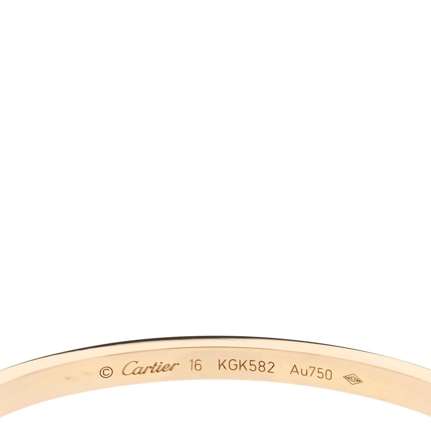 18K Yellow Gold Small LOVE Bracelet 16
