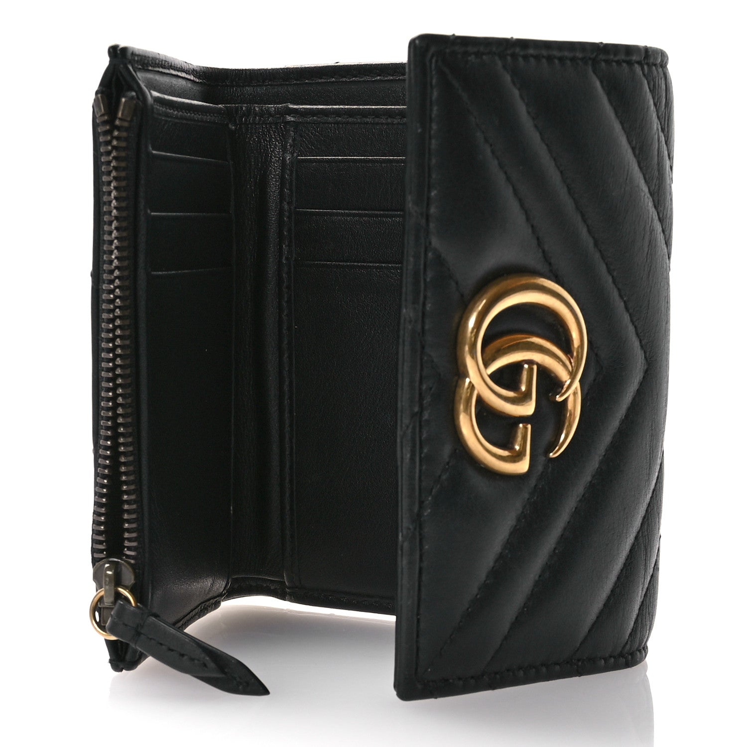 Gucci Calfskin Matelasse GG Marmont Wallet Black 5 of 7