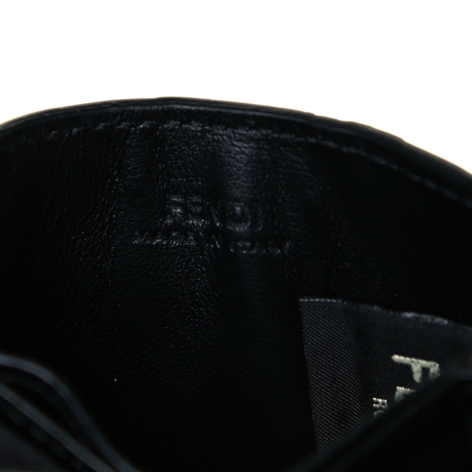 Fendi Vitello Cruise F is Fendi Bi-Color FF 1974 Embossed Gusseted Card Holder Maya Black 7 of 9