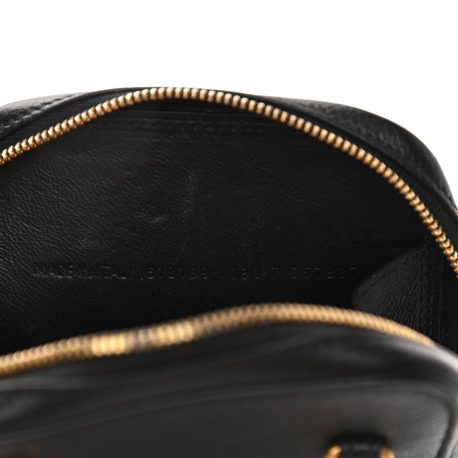 Balenciaga Grained Calfskin Logo Cash Phone Holder Bag Black White 6 of 11