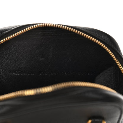 Balenciaga Grained Calfskin Logo Cash Phone Holder Bag Black White 6 of 11