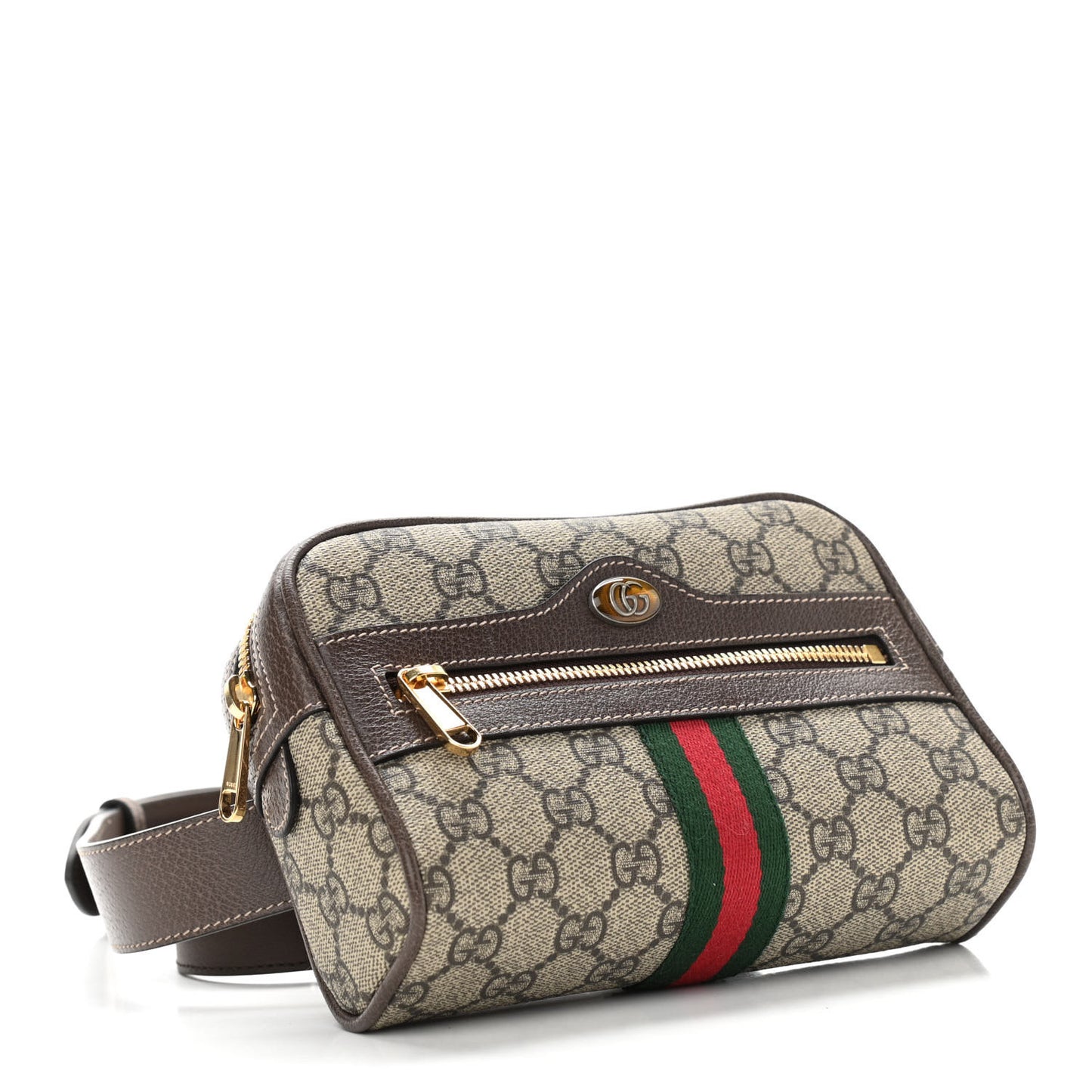 GG Supreme Monogram Web Small Ophidia Belt Bag 85 34 Dark Brown