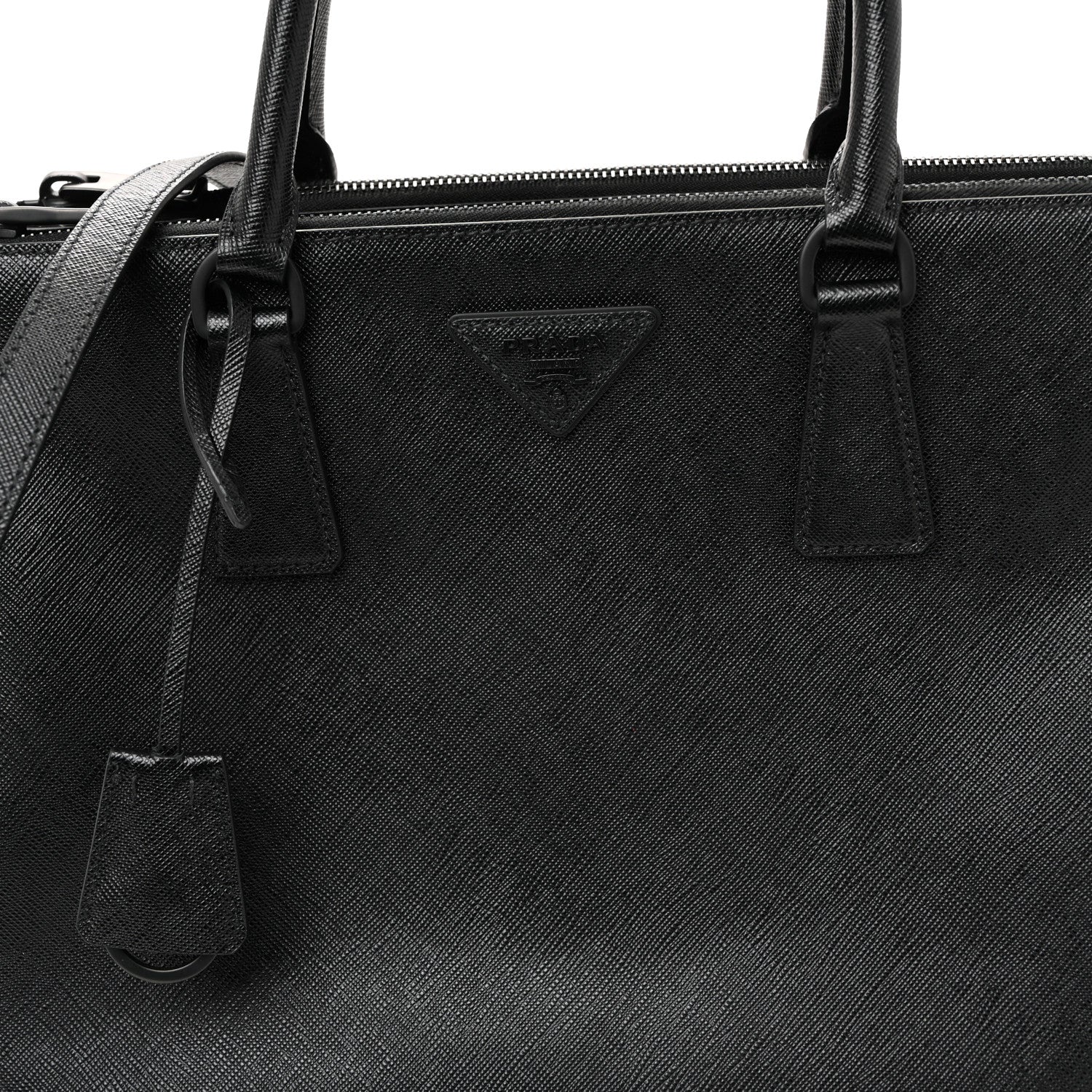 Prada Saffiano Lux Monochrome Large Galleria Double Zip Tote Black 8 of 10