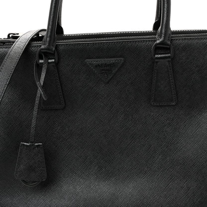 Prada Saffiano Lux Monochrome Large Galleria Double Zip Tote Black 8 of 10