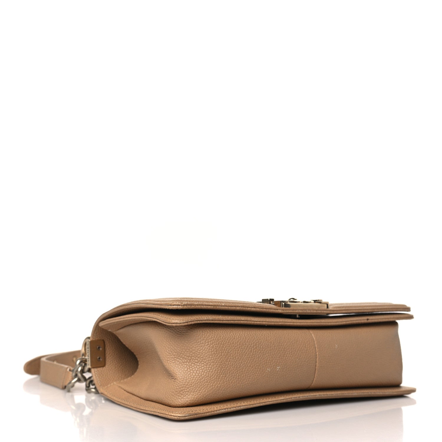 Chanel Calfskin Tweed Medium Boy Flap Dark Beige 4 of 9