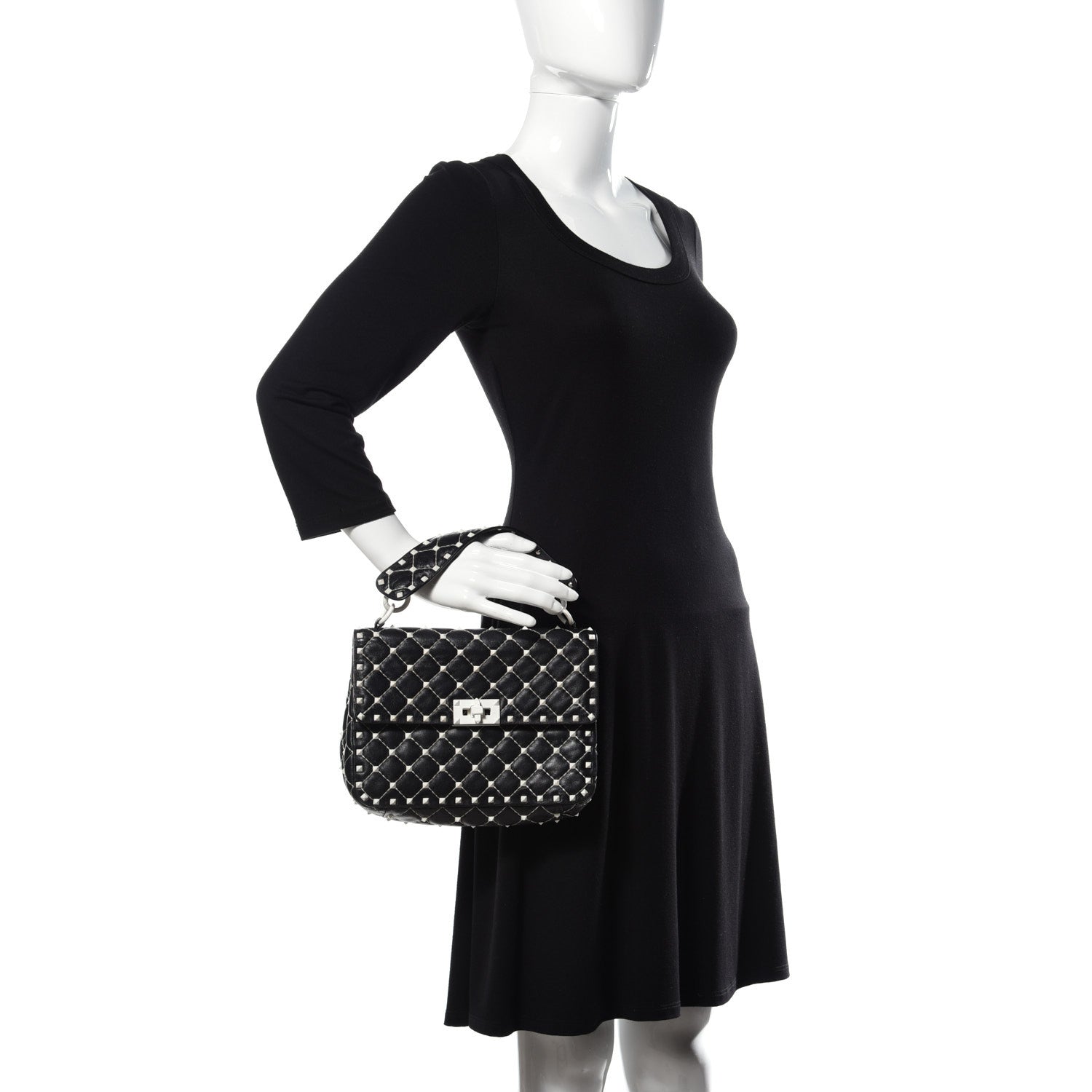 Valentino Garavani Lambskin Medium Free Rockstud Spike Shoulder Bag Black 2 of 23