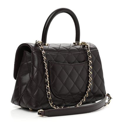 Chanel Caviar Quilted Mini Coco Handle Flap Dark Brown 3 of 9