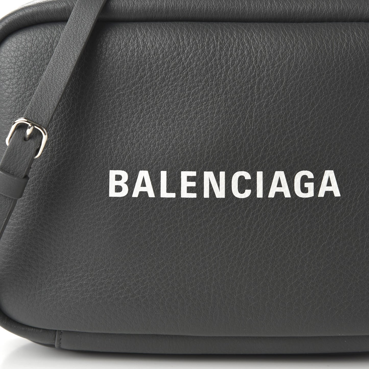 Smooth Calfskin Logo S Everyday Camera Bag Gris Fossile White