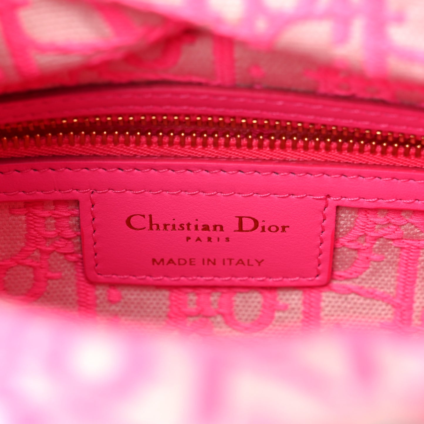 Wicker Oblique Medium Lady Dior Bag Fluorescent Pink