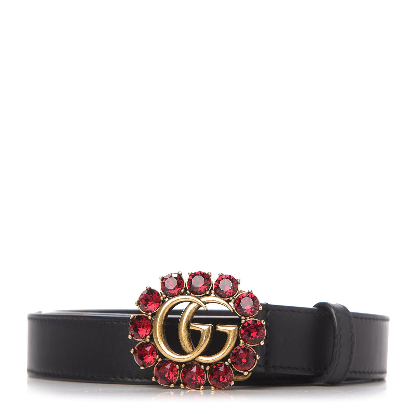 Calfskin Crystal Double G 30mm Belt 85 34 Black