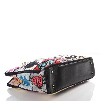 Chanel Needlepoint Precious Symbols Shoulder Bag Black 3 of 9