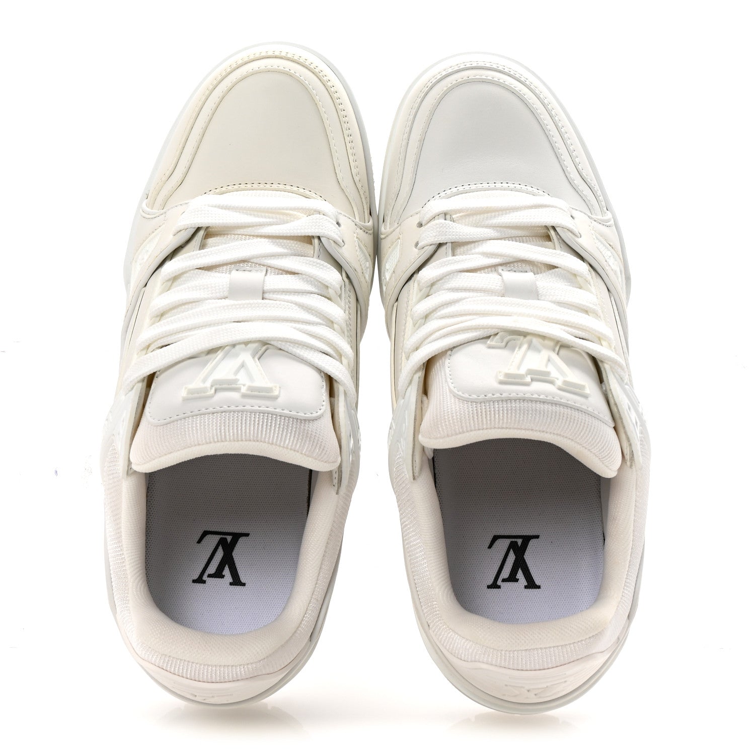 Louis Vuitton Calfskin Womens LV Trainer Sneakers 37.5 White 2 of 9