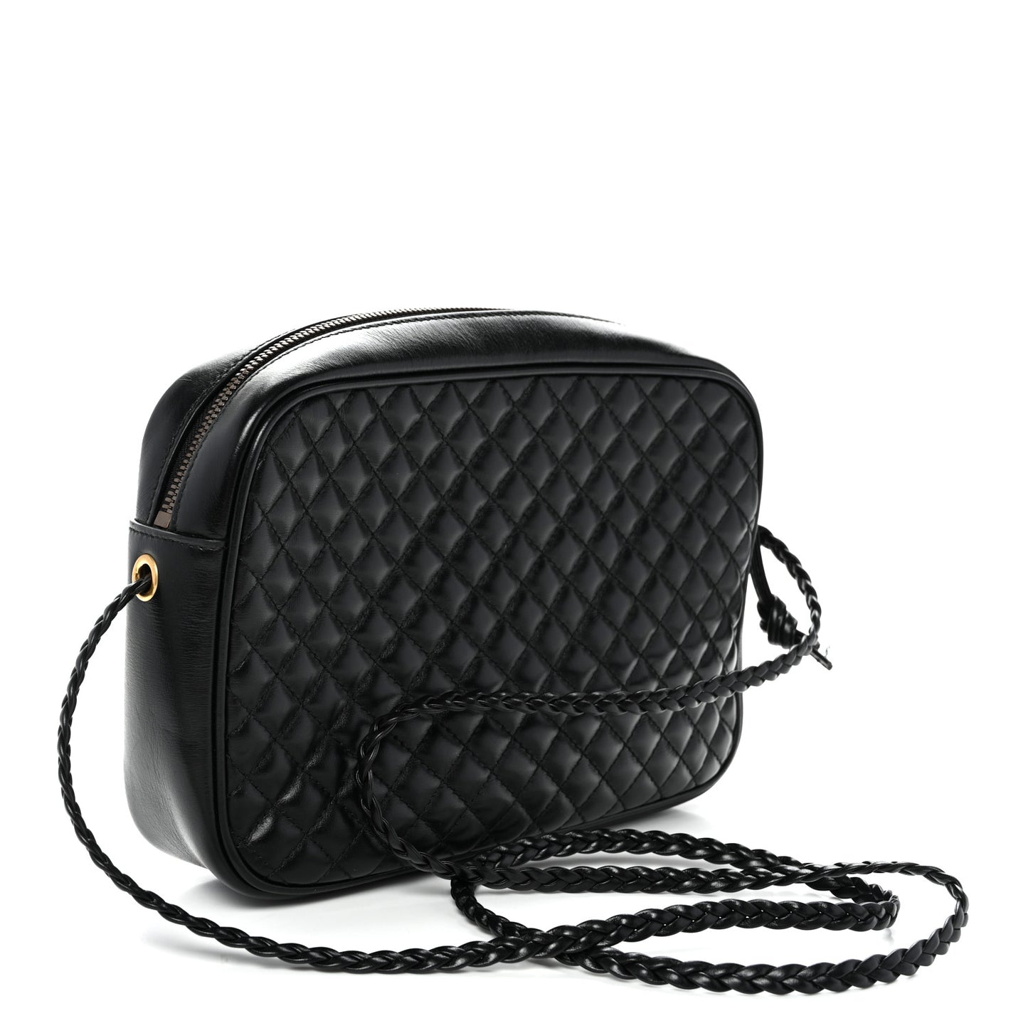 Calfskin Web Trapuntata Small GG Shoulder Bag Black