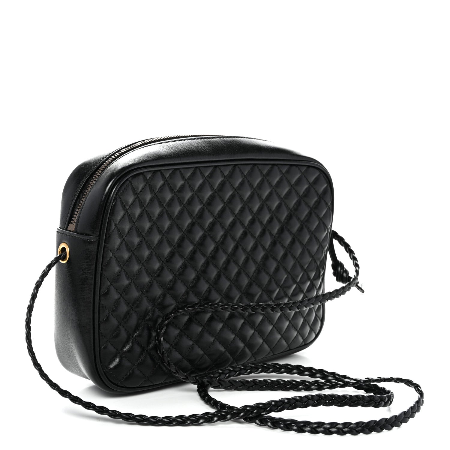 Gucci Calfskin Web Trapuntata Small GG Shoulder Bag Black 3 of 11