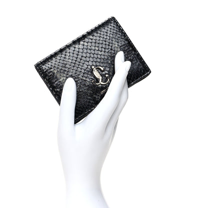 Jimmy Choo Calfskin Snake Printed Hanne Wallet Anthracite 2 of 8