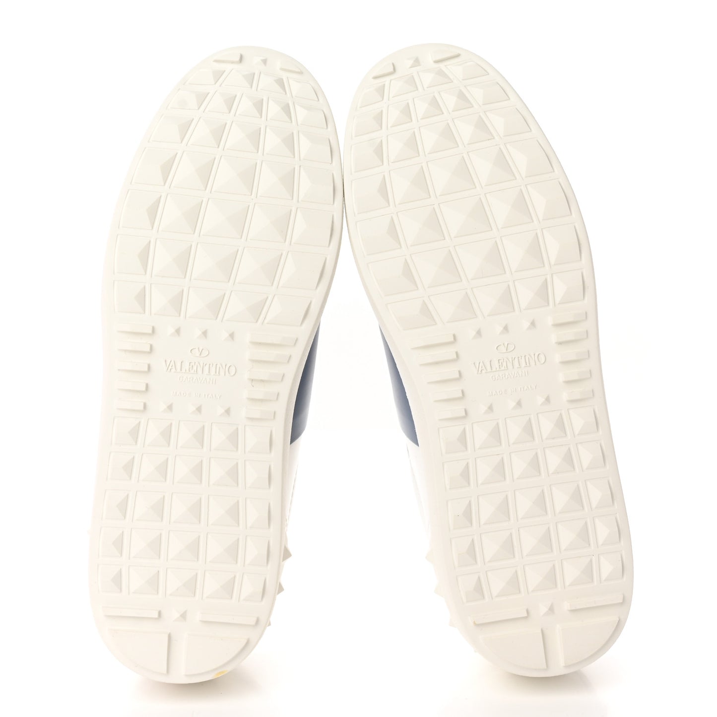 Calfskin Womens Rockstud Open Sneakers 36 White Niagara