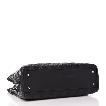 Christian Dior Glazed Calfskin Cannage Large Dior Soft Shopping Tote Black 4 of 10