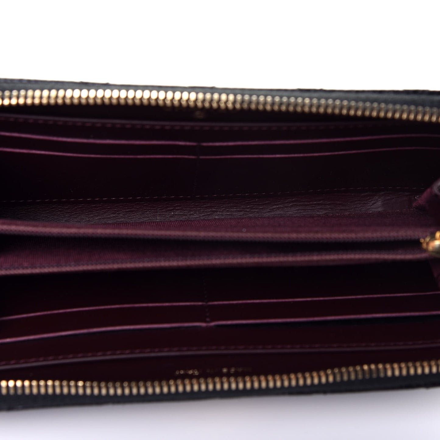 Caviar Quilted Large Gusset Zip Around Wallet Black
