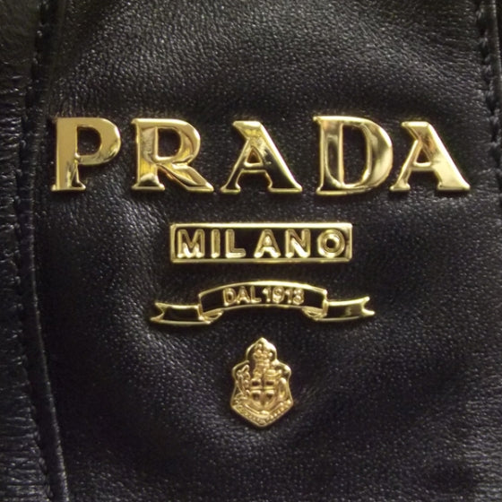 Prada Nappa Leather Stripe Tote Black 6 of 10
