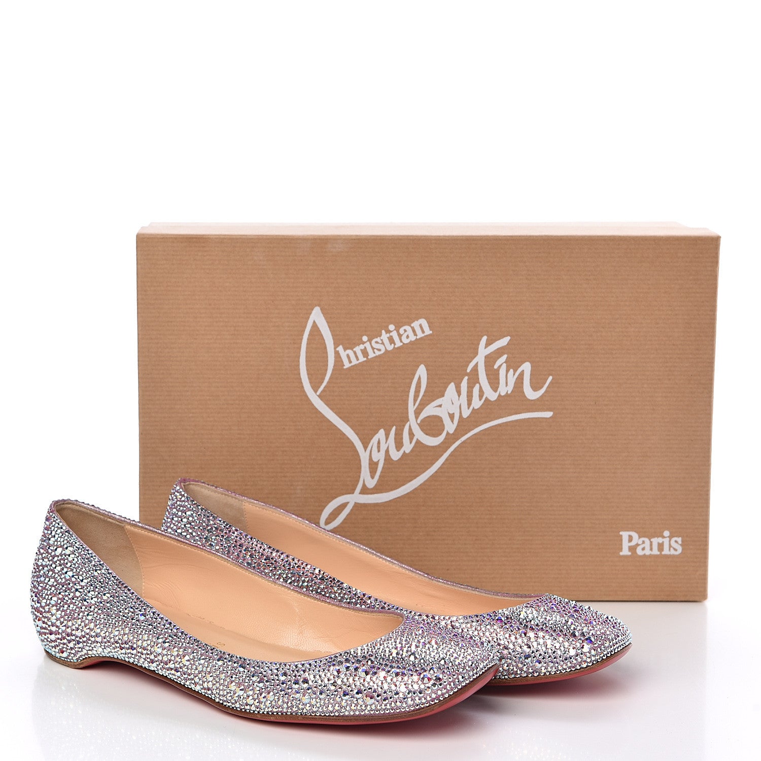 Christian Louboutin Suede Burma Strass Gozul Flats 36 Aurora Boreale 8 of 8