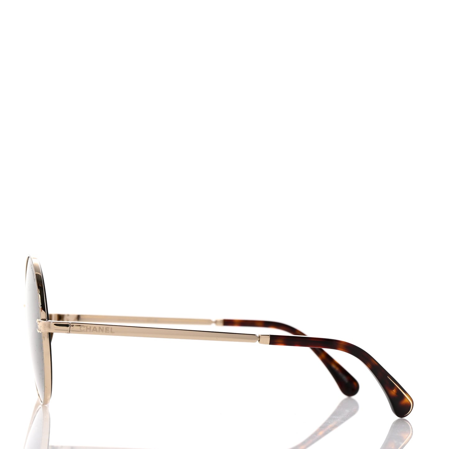 Metal Round Sunglasses 4268 Gold Tortoise
