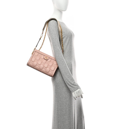 Gucci Calfskin GG Matelasse Small Slim Chain Shoulder Bag Perfect Pink Natural 2 of 11