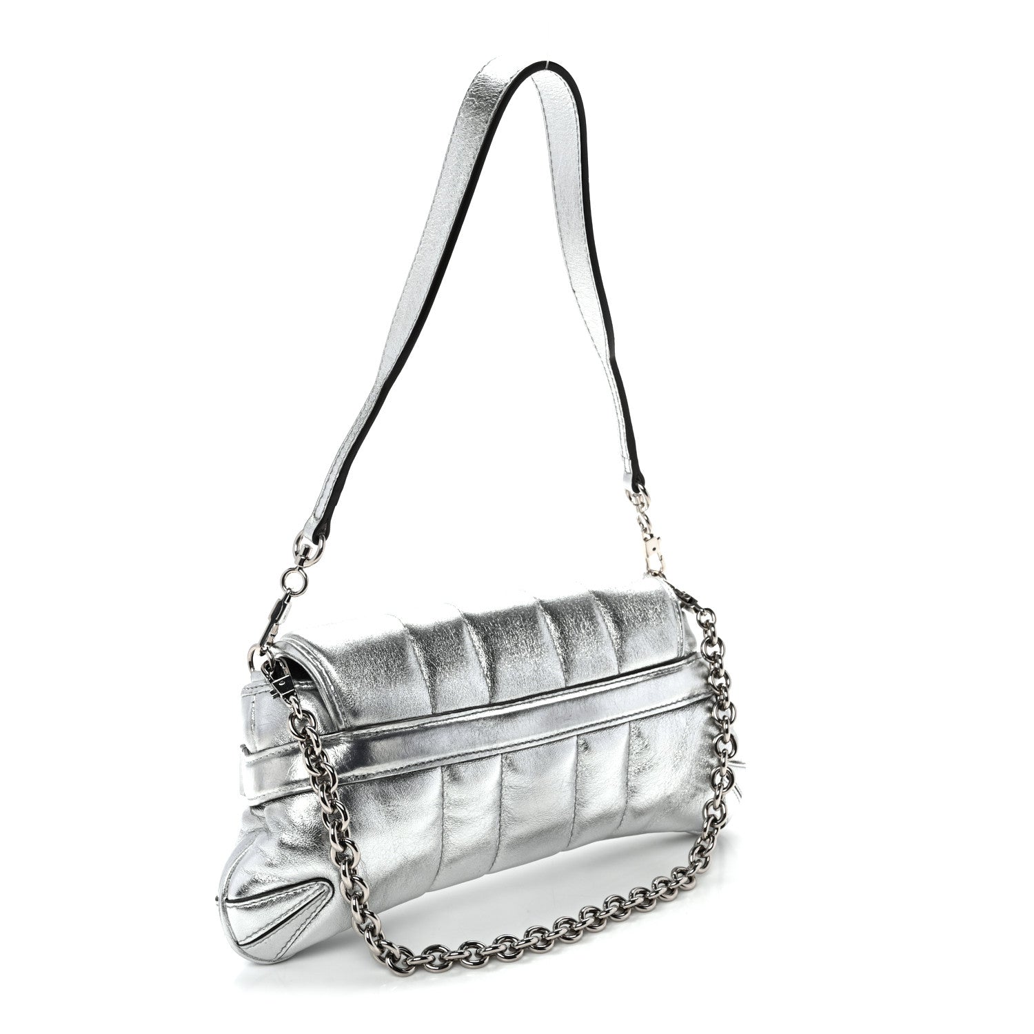 Gucci Metallic Nappa Vertical Matelasse Small Maxi Horsebit Chain