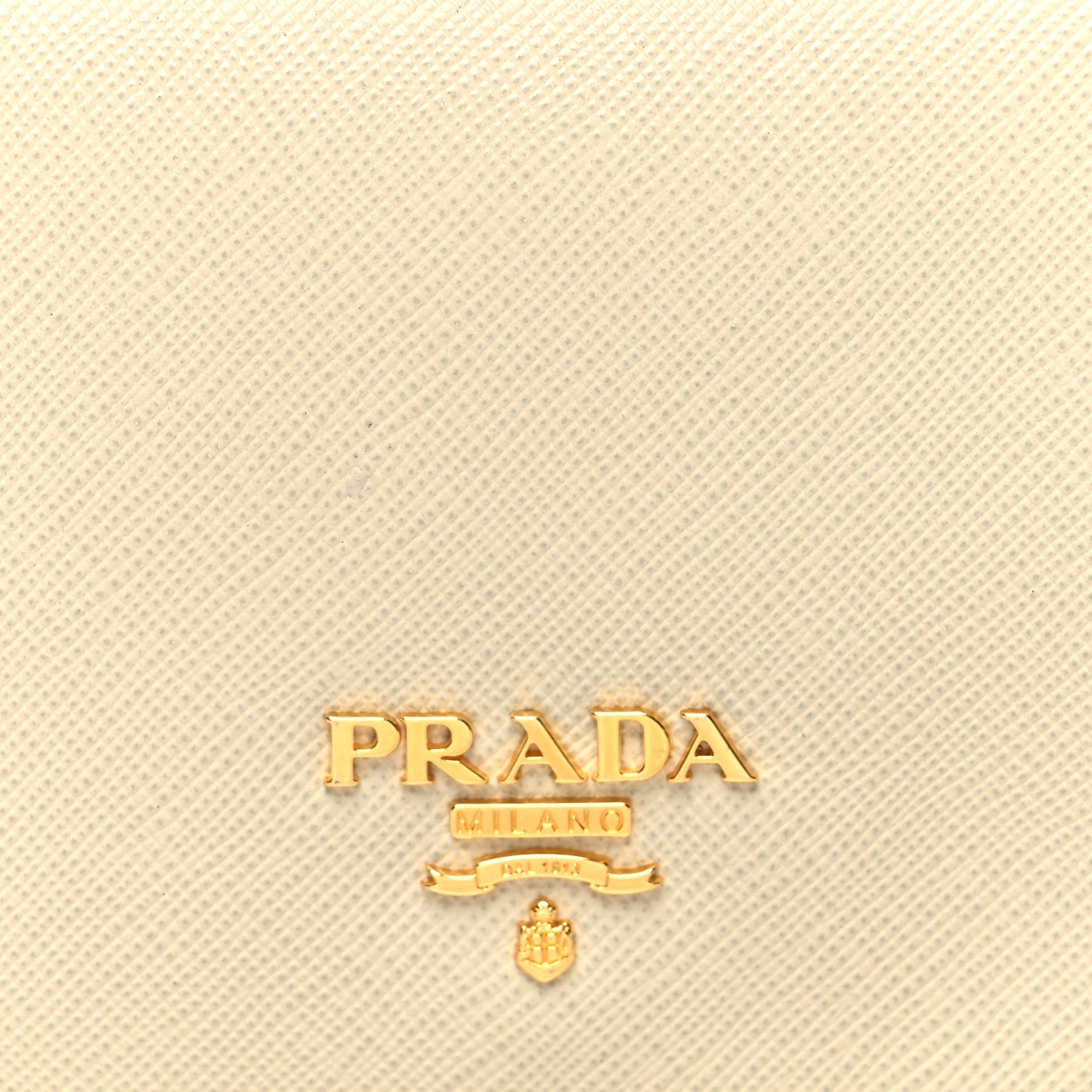 Prada Saffiano Metal Bi-Fold Wallet Cera 8 of 8