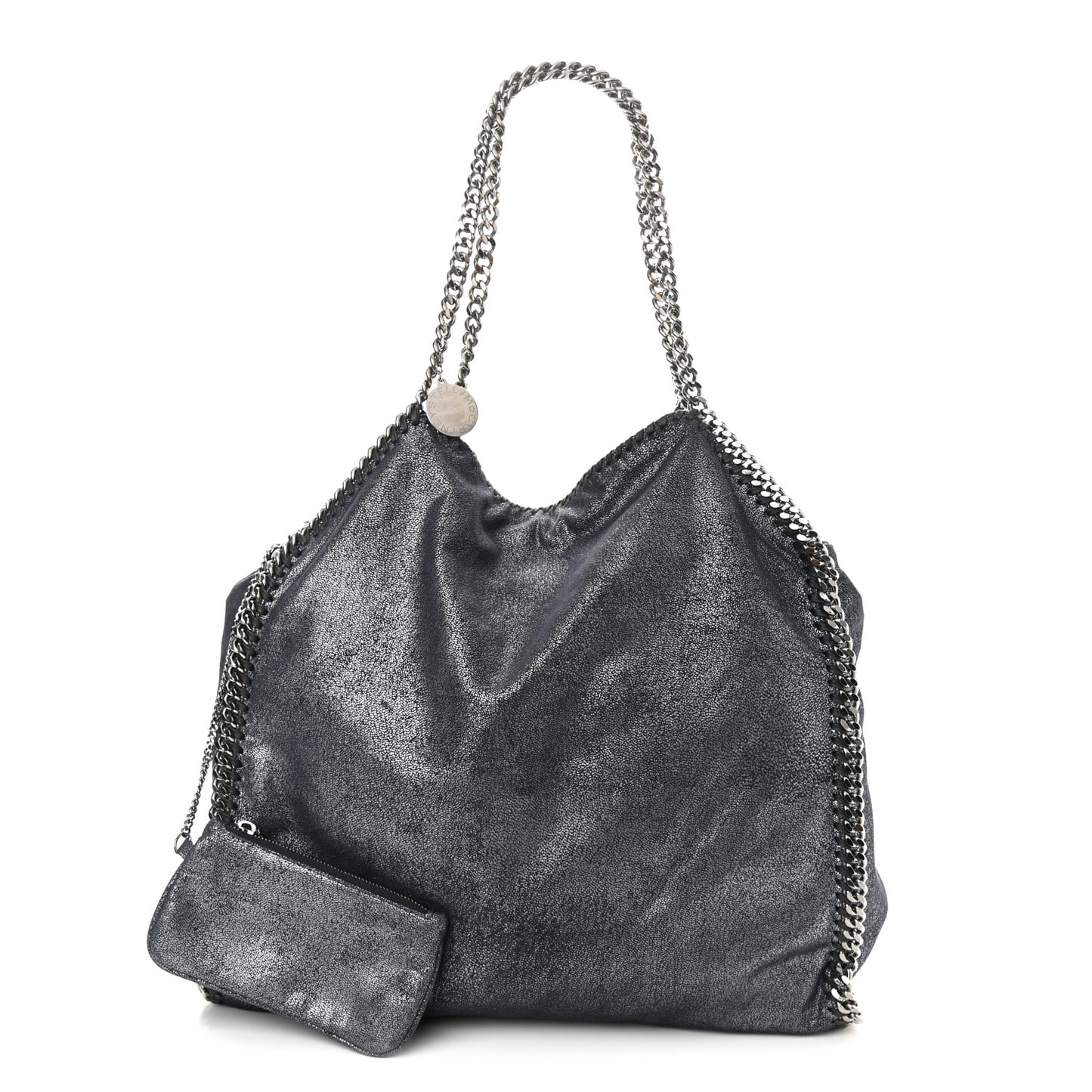 Metallic Shaggy Deer Big Falabella Tote Ruthenium